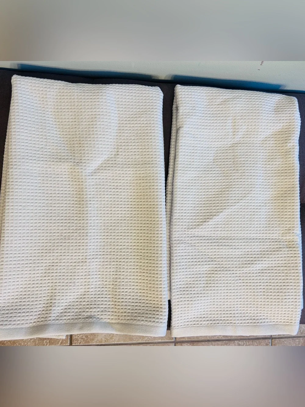 NWOT Quince Set of 2 Turkish Cotton Ivory Waffle and Terry Hand Towels!
